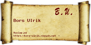 Bors Ulrik névjegykártya
